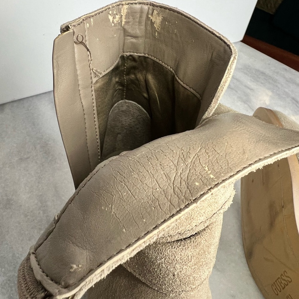 Guess Taupe Suede Ankle Booties - Picture 13 of 14